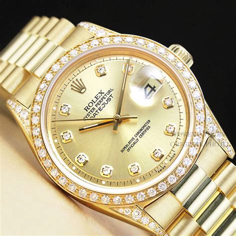 rolex gold watch men's|rolex 18k gold watch price.